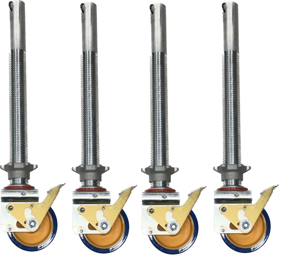 Set of 4 x Adjustable Legs And Castors